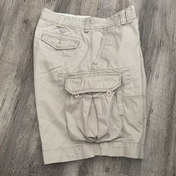 POLO Ralph Lauren Cargo Shorts Mens Sz 38 GELLAR Stone Beige Military Heavy - Picture 1 of 7